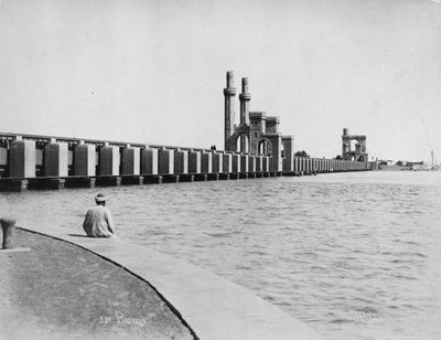 Presa en el Nilo cerca de El Cairo, c.1880 de J. Pascal Sebah